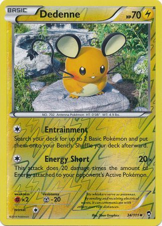 Dedenne Uncommon Reverse Holo Pokemon Card XY BREAKThrough 57/162 