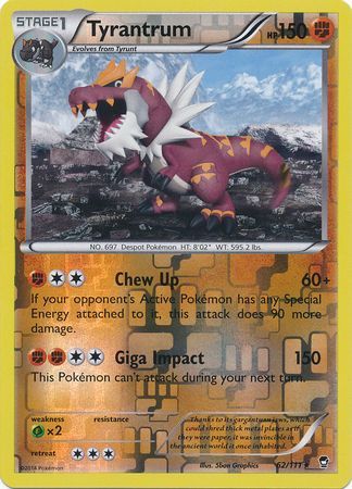 Tyrantrum 62 111 Rare Reverse Holo Tyrantrum 62 111 Rare Reverse Holo