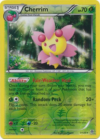 CHERRIM 7//135 REV HOLO POKEMON BLACK AND WHITE PLASMA STORM