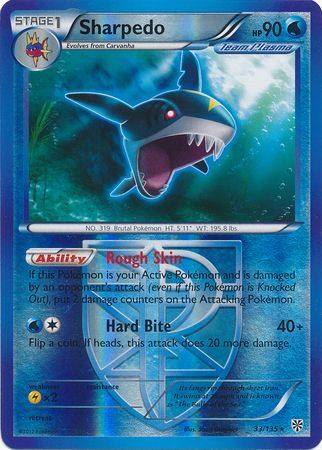 Sharpedo 33 135 Rare Reverse Holo Black White 8 Plasma Storm Reverse Holo Singles Sharpedo 33 135 Rare Reverse Holo Black White 8 Plasma Storm Reverse Holo Singles