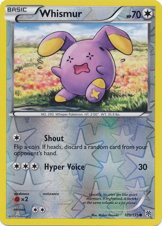 Whismur 105 135 Common Reverse Holo Whismur 105 135 Common Reverse Holo
