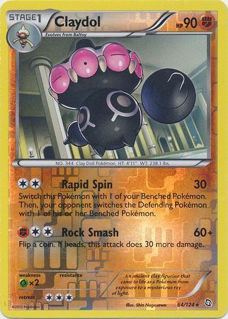 Claydol 64 124 Rare Reverse Holo Claydol 64 124 Rare Reverse Holo