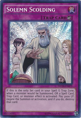 Solemn Scolding NECH EN079 Secret Rare Unlimited The New Challengers NECH Unlimited Singles Solemn Scolding NECH EN079 Secret Rare Unlimited The New Challengers NECH Unlimited Singles