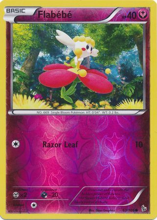 Pokemon Card Flabebe Reverse Holo Flashfire #63/106 