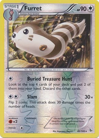 Furret 82 106 Rare Reverse Holo XY Flashfire Reverse Holo Singles Furret 82 106 Rare Reverse Holo XY Flashfire Reverse Holo Singles