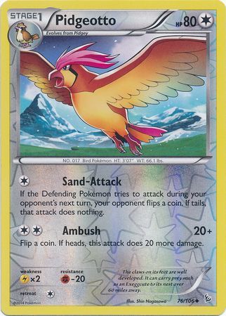 Pidgeotto 76 106 Uncommon Reverse Holo XY Flashfire Reverse Holo Singles Pidgeotto 76 106 Uncommon Reverse Holo XY Flashfire Reverse Holo Singles
