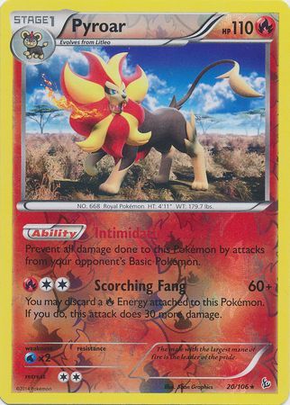 Pyroar 20 106 Holo Rare Reverse Holo Pyroar 20 106 Holo Rare Reverse Holo