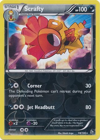 Scrafty 59 106 Rare Reverse Holo XY Flashfire Reverse Holo Singles Scrafty 59 106 Rare Reverse Holo XY Flashfire Reverse Holo Singles