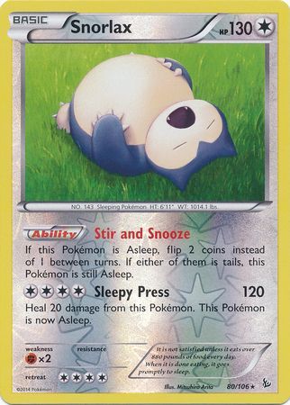Snorlax 80 106 Rare Reverse Holo XY Flashfire Reverse Holo Singles Snorlax 80 106 Rare Reverse Holo XY Flashfire Reverse Holo Singles