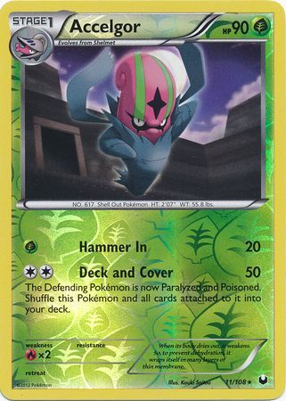 Accelgor 11 108 Rare Reverse Holo Accelgor 11 108 Rare Reverse Holo