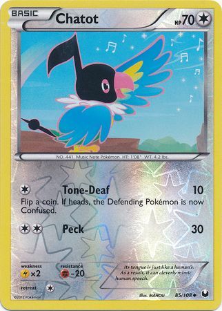 Chatot 85 108 Uncommon Reverse Holo Black White 5 Dark Explorers Reverse Holo Singles Chatot 85 108 Uncommon Reverse Holo Black White 5 Dark Explorers Reverse Holo Singles