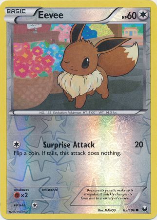 Pokemon Card Eevee 83//108 Dark Explorers Near Mint