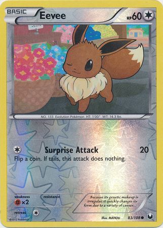 EEVEE 101/149 Non-Holo Common Sun & Moon Pokemon Card Near Mint