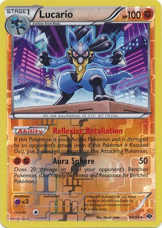 Lucario - 64/99 - Holo Rare Reverse Holo