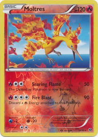 Moltres Holo Rare - Next Destinies 14/99 - Black & White Pokemon Card