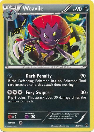 Weavile 70 99 Rare Reverse Holo Weavile 70 99 Rare Reverse Holo