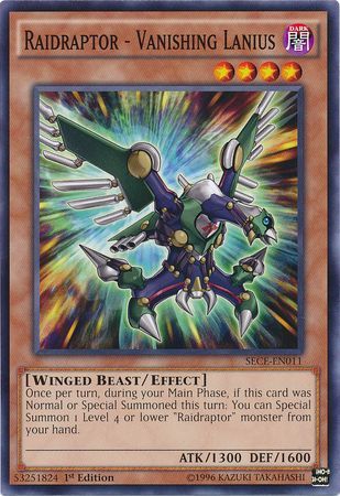 Raidraptor Vanishing Lanius SECE EN011 Common 1st Edition Raidraptor Vanishing Lanius SECE EN011 Common 1st Edition