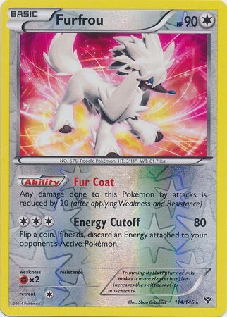 Furfrou 114 146 Holo Rare Reverse Holo XY Base Set Reverse Holo Singles Furfrou 114 146 Holo Rare Reverse Holo XY Base Set Reverse Holo Singles