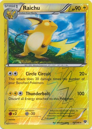 Pokemon XY Raichu 43//146 Holo Rare Card