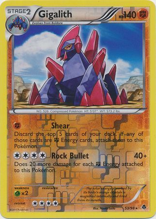 Gigalith 53 98 Rare Reverse Holo Black White 2 Emerging Powers Reverse Holo Singles Gigalith 53 98 Rare Reverse Holo Black White 2 Emerging Powers Reverse Holo Singles