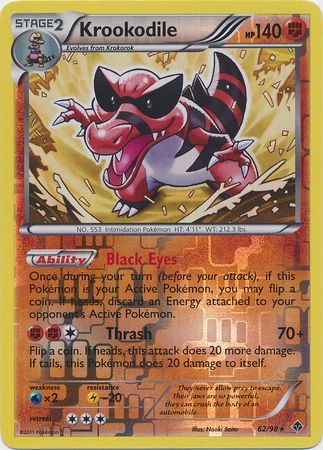 Krookodile 62 98 Rare Reverse Holo Krookodile 62 98 Rare Reverse Holo