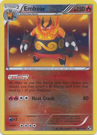 Emboar 20 114 Holo Rare Reverse Holo Emboar 20 114 Holo Rare Reverse Holo