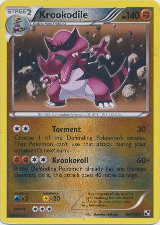 Krookodile 65 114 Holo Rare Reverse Holo Black White 1 Base Set Reverse Holo Singles Krookodile 65 114 Holo Rare Reverse Holo Black White 1 Base Set Reverse Holo Singles