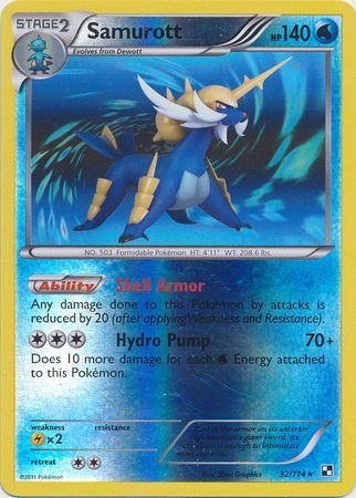 Pokemon BW BASE SET SAMUROTT 31//114 RARE HOLO THEME DECK EXCLUSIVE