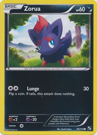 Zorua 70 114 Common Reverse Holo Black White 1 Base Set Reverse Holo Singles Zorua 70 114 Common Reverse Holo Black White 1 Base Set Reverse Holo Singles