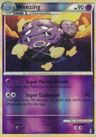 Weezing 38 95 Rare Reverse Holo Weezing 38 95 Rare Reverse Holo