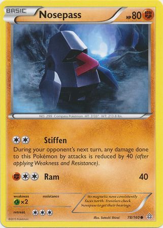 Nosepass 78 160 Common XY Primal Clash Singles Nosepass 78 160 Common XY Primal Clash Singles