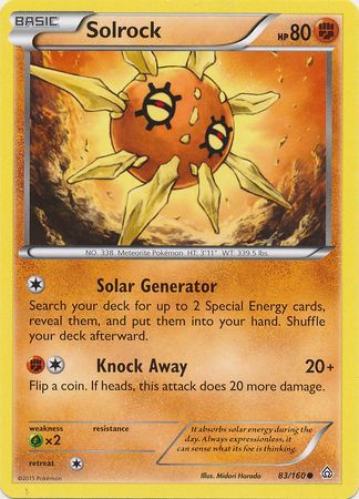 Solrock 83 160 Common XY Primal Clash Singles Solrock 83 160 Common XY Primal Clash Singles