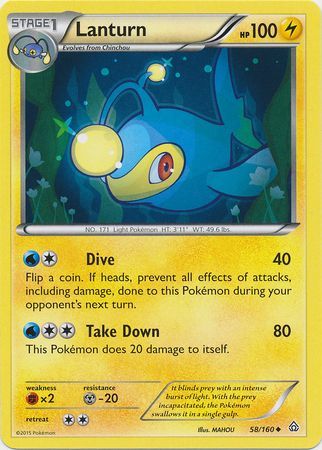 Lanturn 58 160 Uncommon XY Primal Clash Singles Lanturn 58 160 Uncommon XY Primal Clash Singles