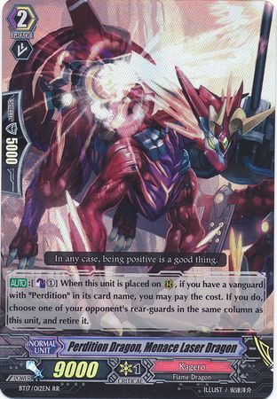 Perdition Dragon Menace Laser Dragon BT17 012EN Double Rare RR Perdition Dragon Menace Laser Dragon BT17 012EN Double Rare RR