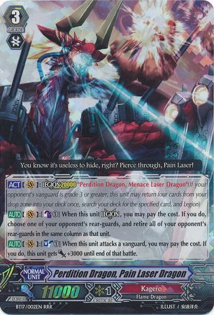 Perdition Dragon Pain Laser Dragon BT17 002EN Triple Rare RRR Vol 17 Blazing Perdition Ver E Singles Perdition Dragon Pain Laser Dragon BT17 002EN Triple Rare RRR Vol 17 Blazing Perdition Ver E Singles