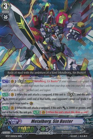 Metalborg Sin Buster BT17 005EN Triple Rare RRR Metalborg Sin Buster BT17 005EN Triple Rare RRR