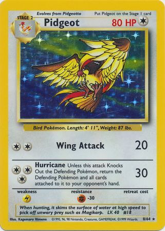 Pidgeot 018 Holo Jungle Set Pokemon Card Japanese Nintendo Rare Japan F/S　