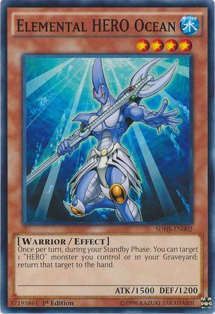 Elemental Hero Ocean SDHS EN002 Common 1st Edition Elemental Hero Ocean SDHS EN002 Common 1st Edition