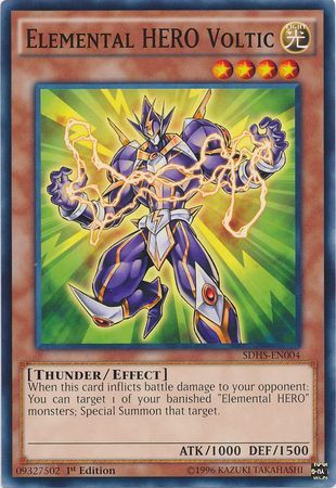 Elemental Hero Voltic SDHS EN004 Common 1st Edition Structure Deck HERO Strike 1st Edition Singles Elemental Hero Voltic SDHS EN004 Common 1st Edition Structure Deck HERO Strike 1st Edition Singles