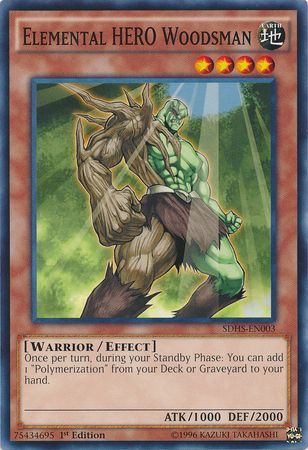 Elemental Hero Woodsman SDHS EN003 Common 1st Edition Elemental Hero Woodsman SDHS EN003 Common 1st Edition