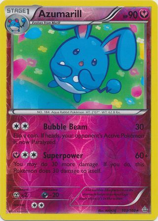 Azumarill 103 160 Rare Reverse Holo Azumarill 103 160 Rare Reverse Holo