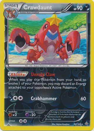 Crawdaunt 92 160 Holo Rare Reverse Holo XY Primal Clash Reverse Holo Singles Crawdaunt 92 160 Holo Rare Reverse Holo XY Primal Clash Reverse Holo Singles
