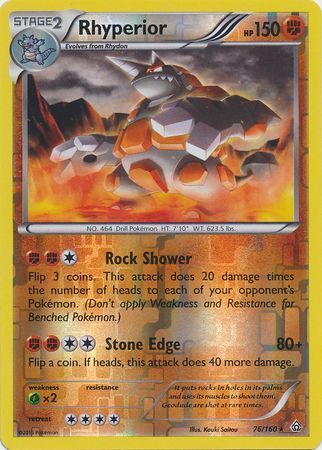 Rhyperior 76//160 Primal Clash Rare Mint Pokemon Card