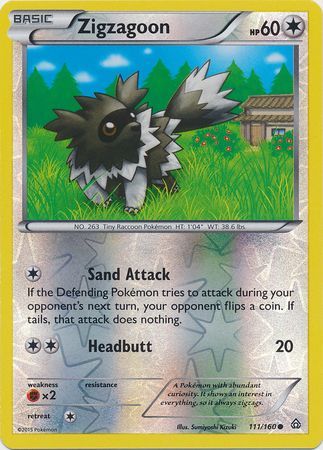 Zigzagoon 111 160 Common Reverse Holo Zigzagoon 111 160 Common Reverse Holo