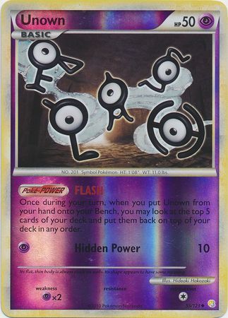 Pokemon Unown Reverse Foil Heart Gold & Soul Silver Undaunte