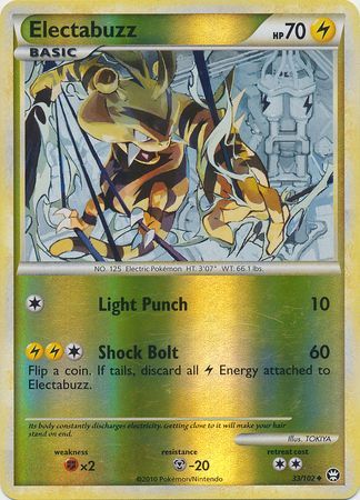 Electabuzz 33 102 Uncommon Reverse Holo Electabuzz 33 102 Uncommon Reverse Holo