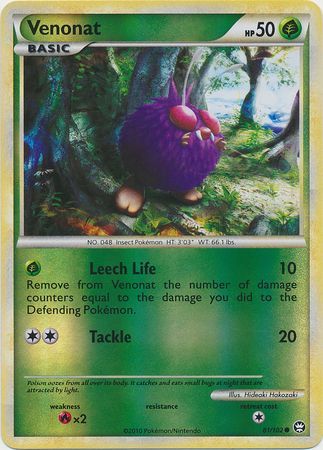 Venonat 81 102 Common Reverse Holo Venonat 81 102 Common Reverse Holo
