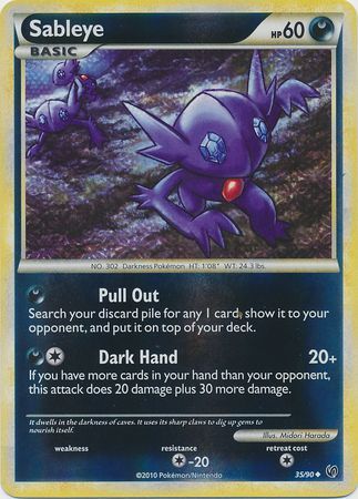 Sableye 35 90 Uncommon Reverse Holo HGSS Undaunted Reverse Holo Singles Sableye 35 90 Uncommon Reverse Holo HGSS Undaunted Reverse Holo Singles