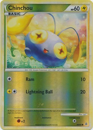 Chinchou 48 95 Common Reverse Holo HGSS Unleashed Reverse Holo Singles Chinchou 48 95 Common Reverse Holo HGSS Unleashed Reverse Holo Singles