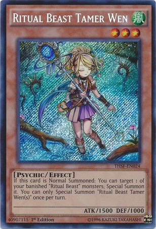 Ritual Beast Tamer Wen THSF EN024 Secret Rare 1st Edition Ritual Beast Tamer Wen THSF EN024 Secret Rare 1st Edition